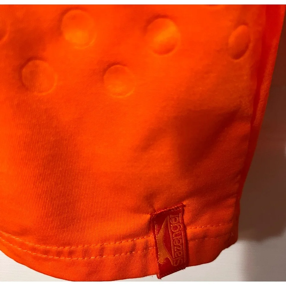 Slazenger Mens XL Orange Quarter Zip Pullover Long Sleeve Active Golf Top Pocket